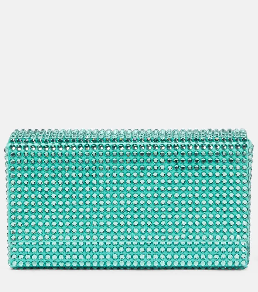 Amina Muaddi Paloma Micro embellished satin clutch