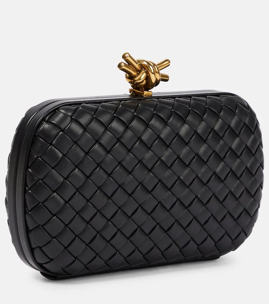 Bottega Veneta Knot Intreccio leather clutch