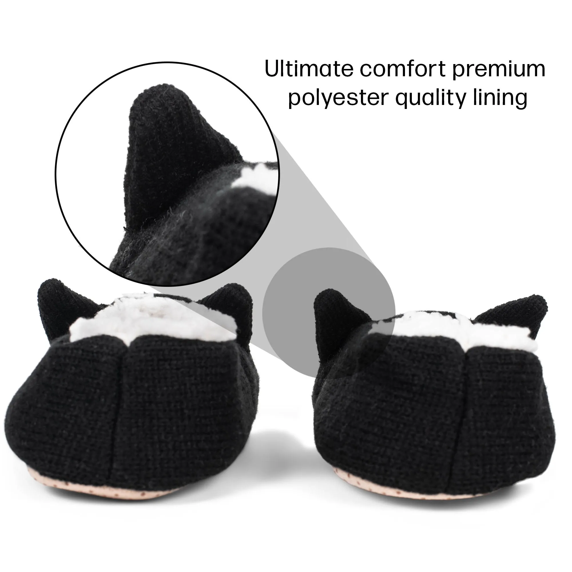 Bulldog Black Women's Animal Cozy Plush Lined Non Slip Fuzzy Slipper - Medium