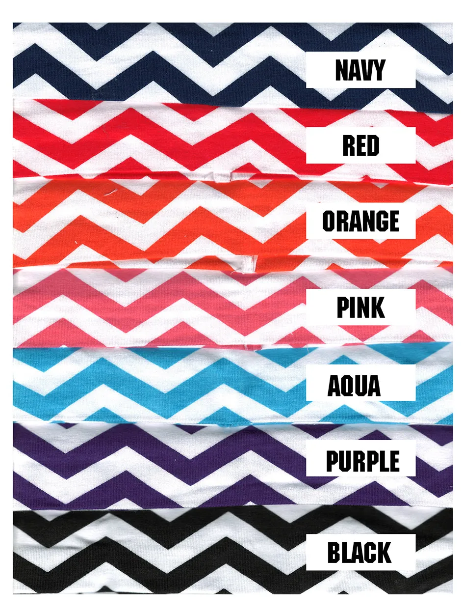 Custom Cotton CHEVRON Headband - Sparkle Letters!