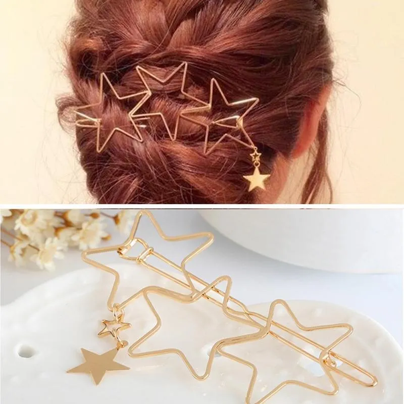 Hearts Stars Metal Hair Clips