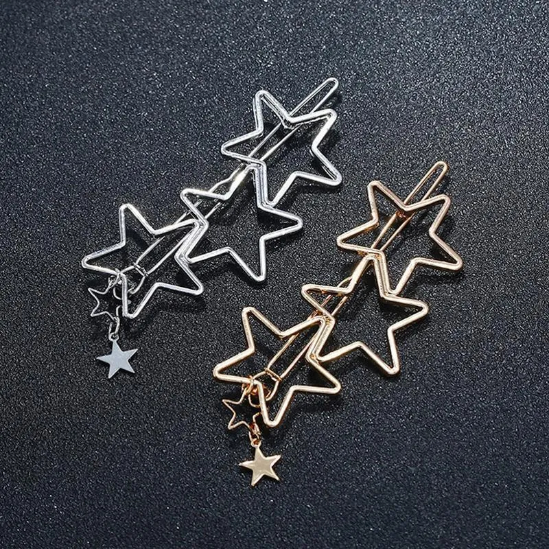 Hearts Stars Metal Hair Clips