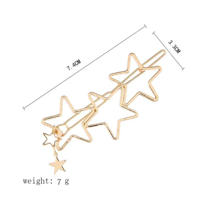 Hearts Stars Metal Hair Clips