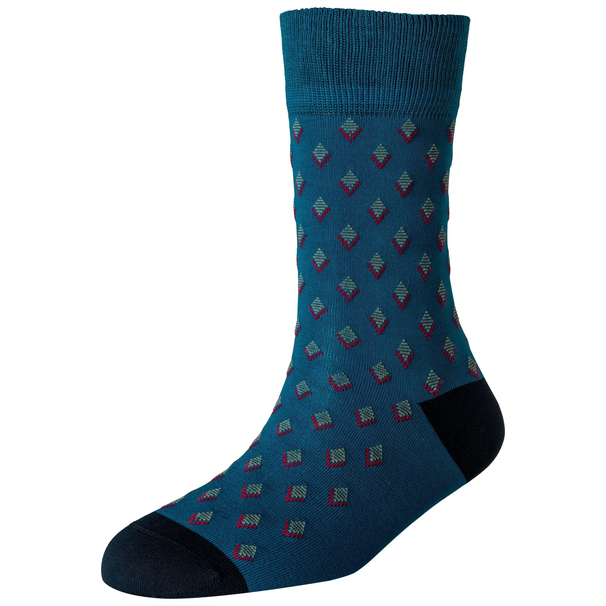 Men's Fashion Diamond Blocks Standard Length  Socks