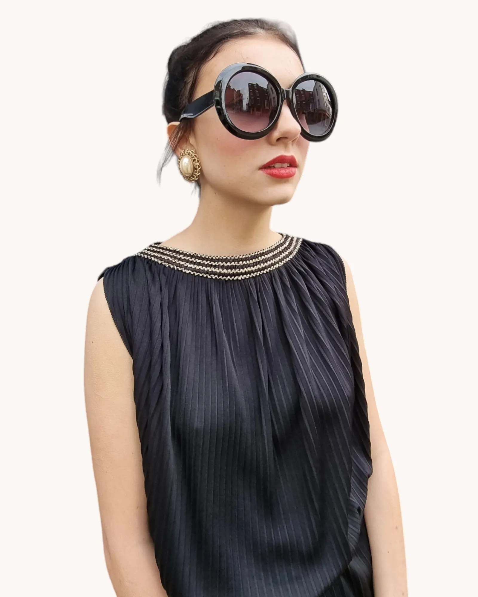 Oversized Round Shades Black
