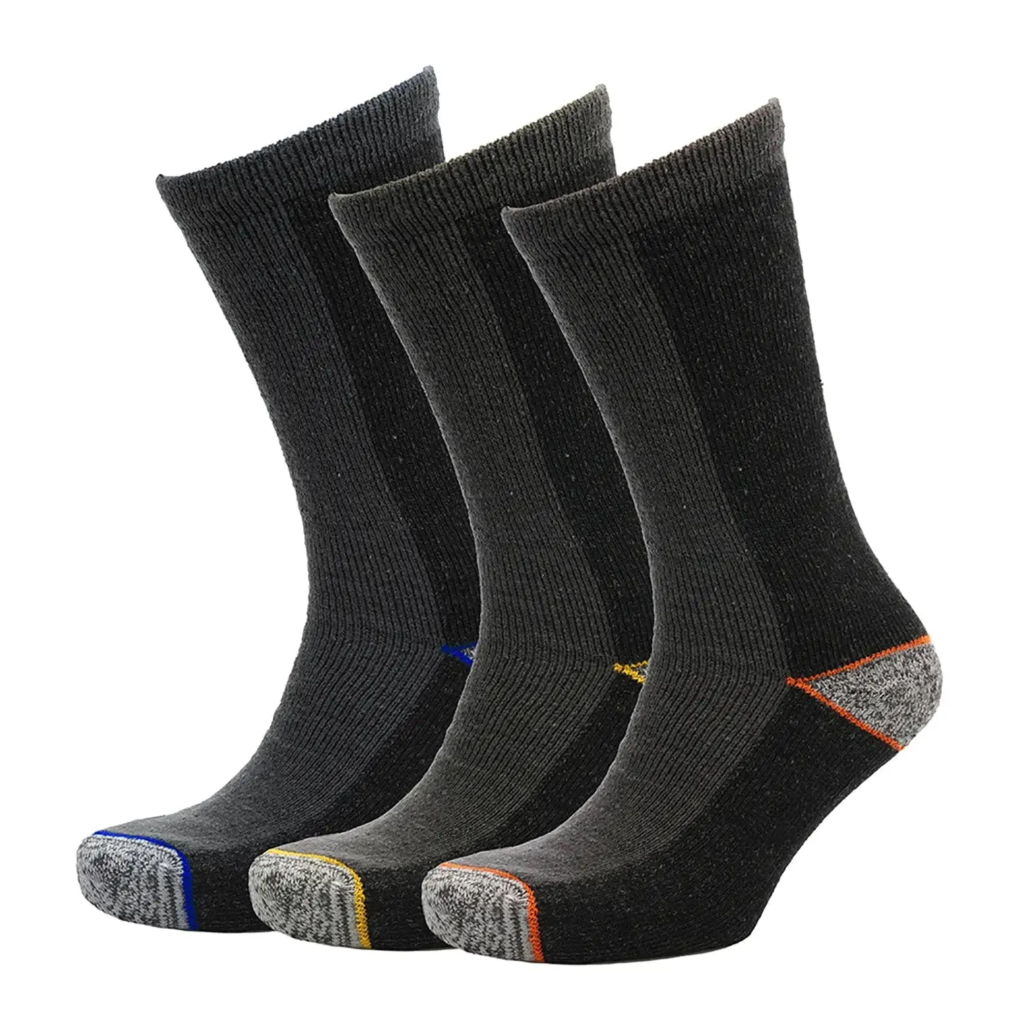 Pack Of 3 Mens Work Socks Reinforced Cotton Rich Grey UK 7-11