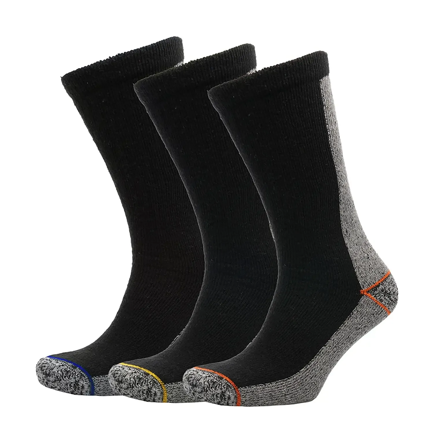 Pack Of 3 Mens Work Socks Reinforced Cotton Rich Grey UK 7-11