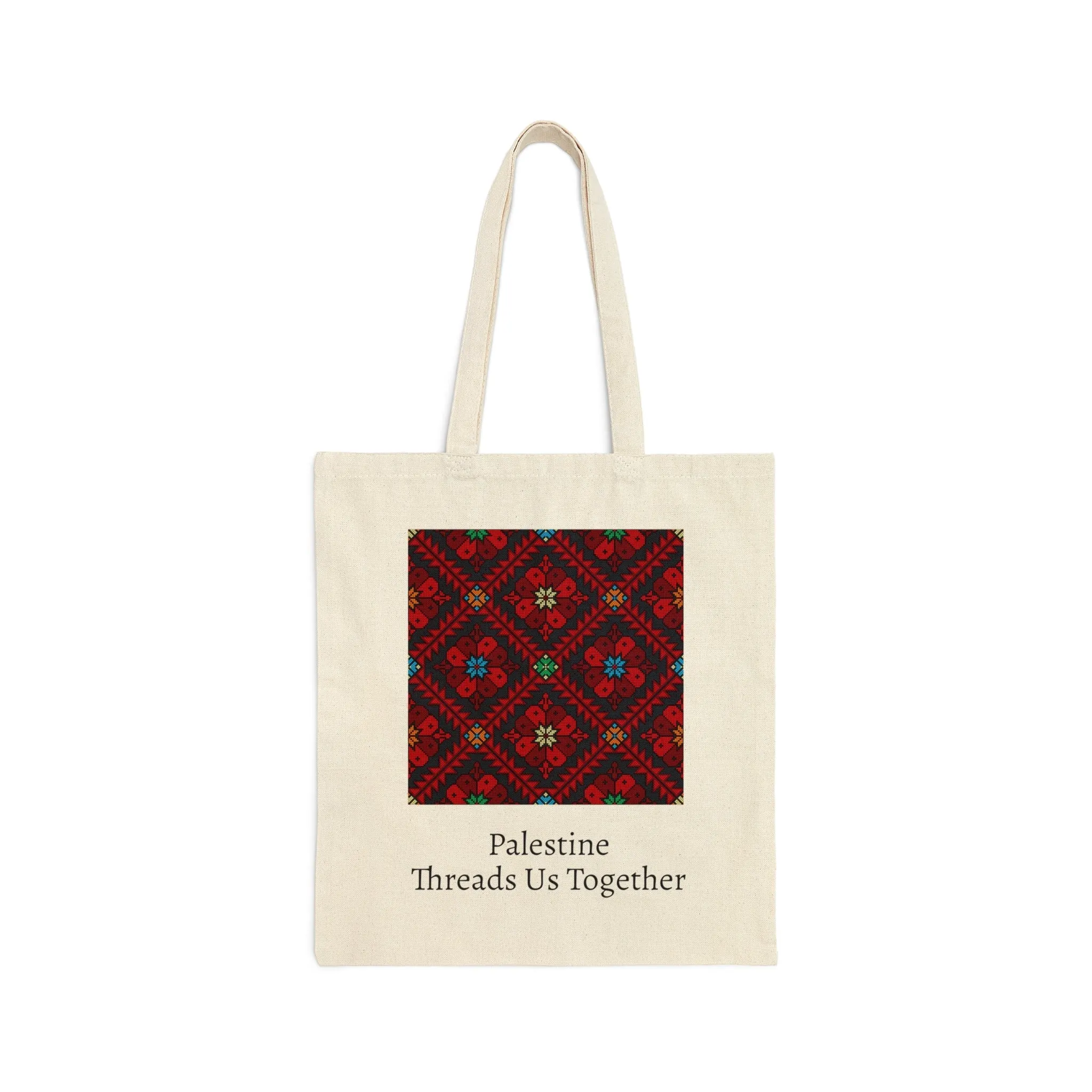 Palestinian Flowers Tatreez Tote Bag