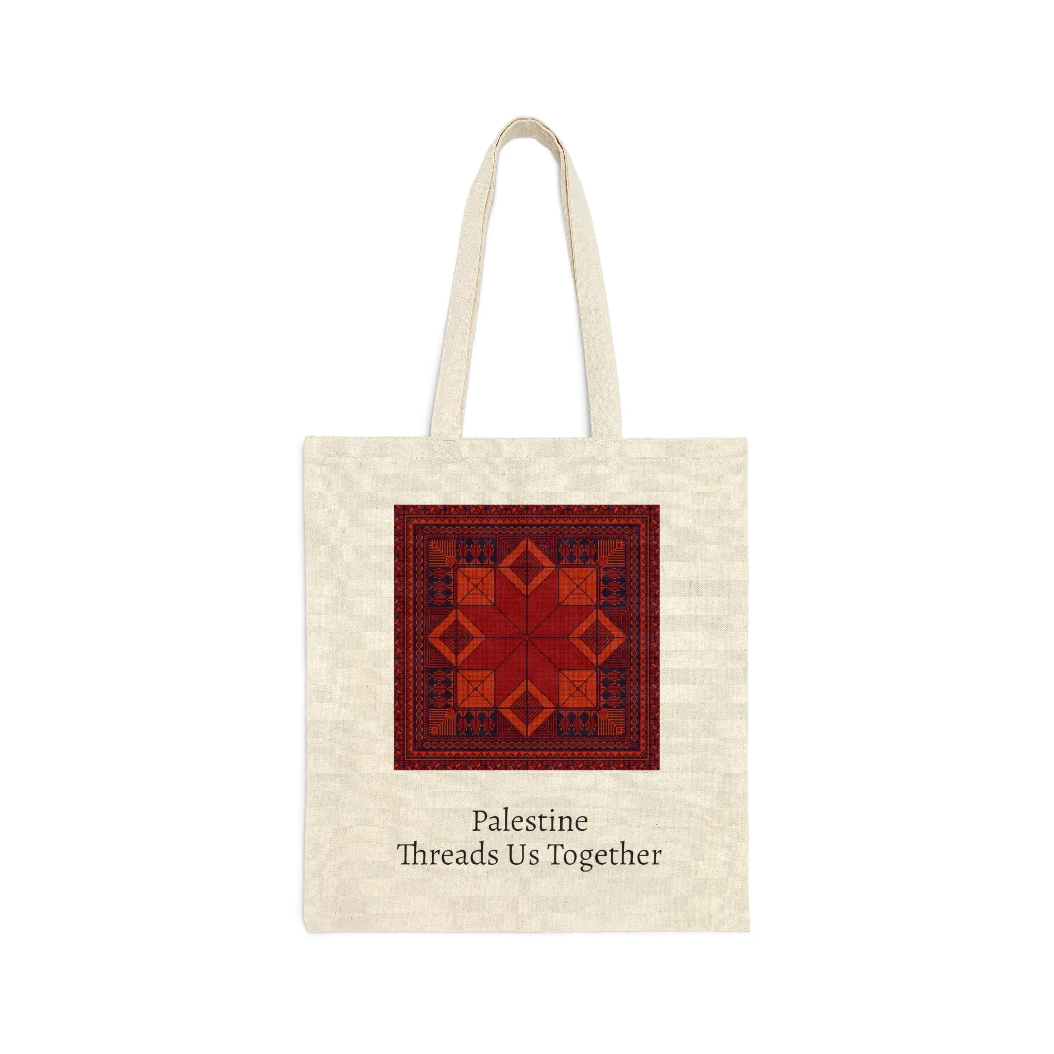 Palestinian Red Tatreez Tote Bag