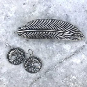 Raven Jewelry Set, Hair Clip and Earrings