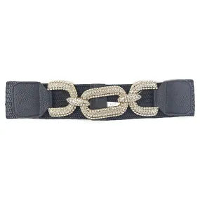Rhinestone Buckle Elastic Belt