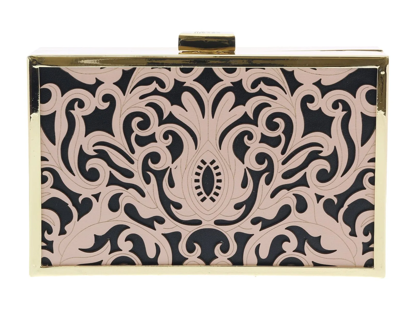Roberto Cavalli HXLPB3 D96 Nude/Black Box Clutch