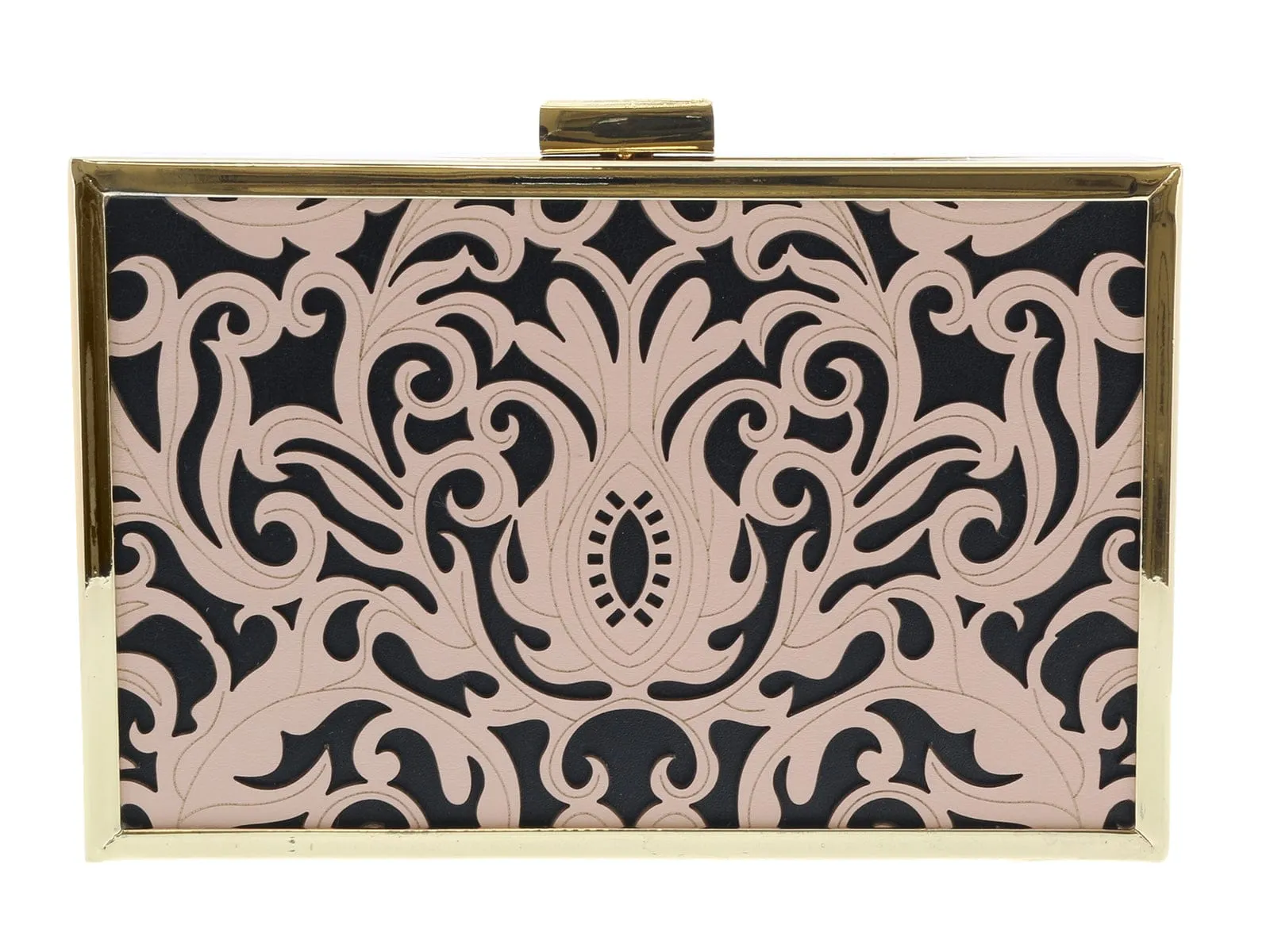 Roberto Cavalli HXLPB3 D96 Nude/Black Box Clutch