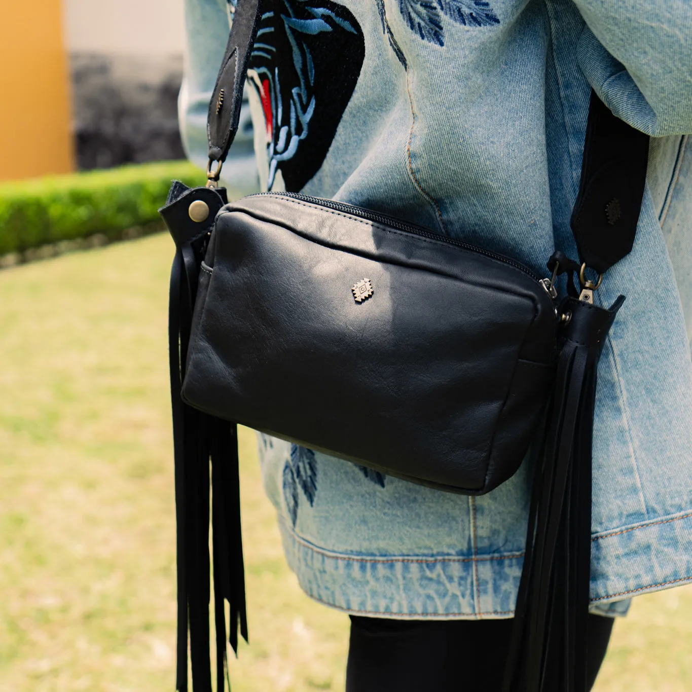 WANDER CROSSBODY BAG   STRAP SET - FULL LEATHER - BLACK