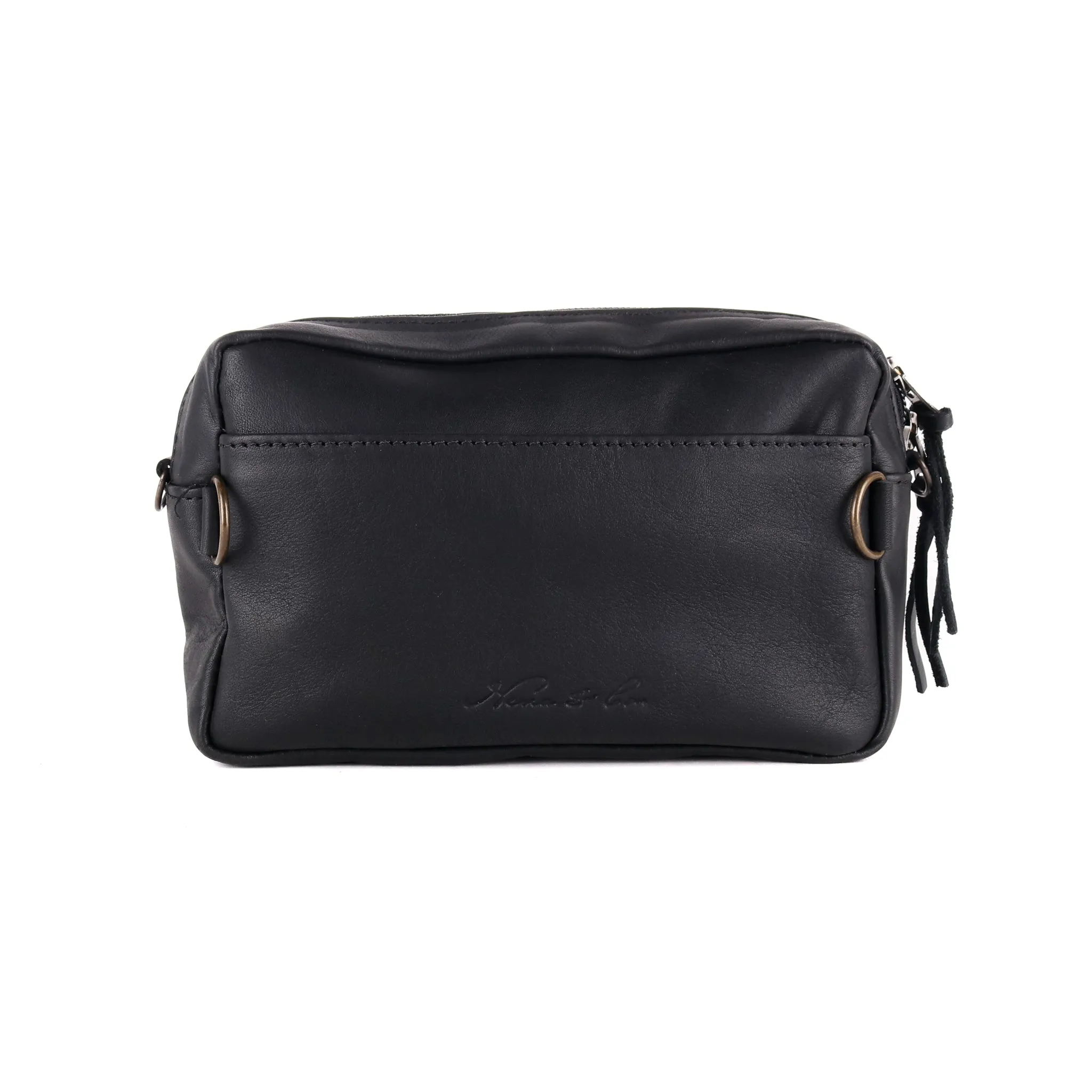 WANDER CROSSBODY BAG   STRAP SET - FULL LEATHER - BLACK