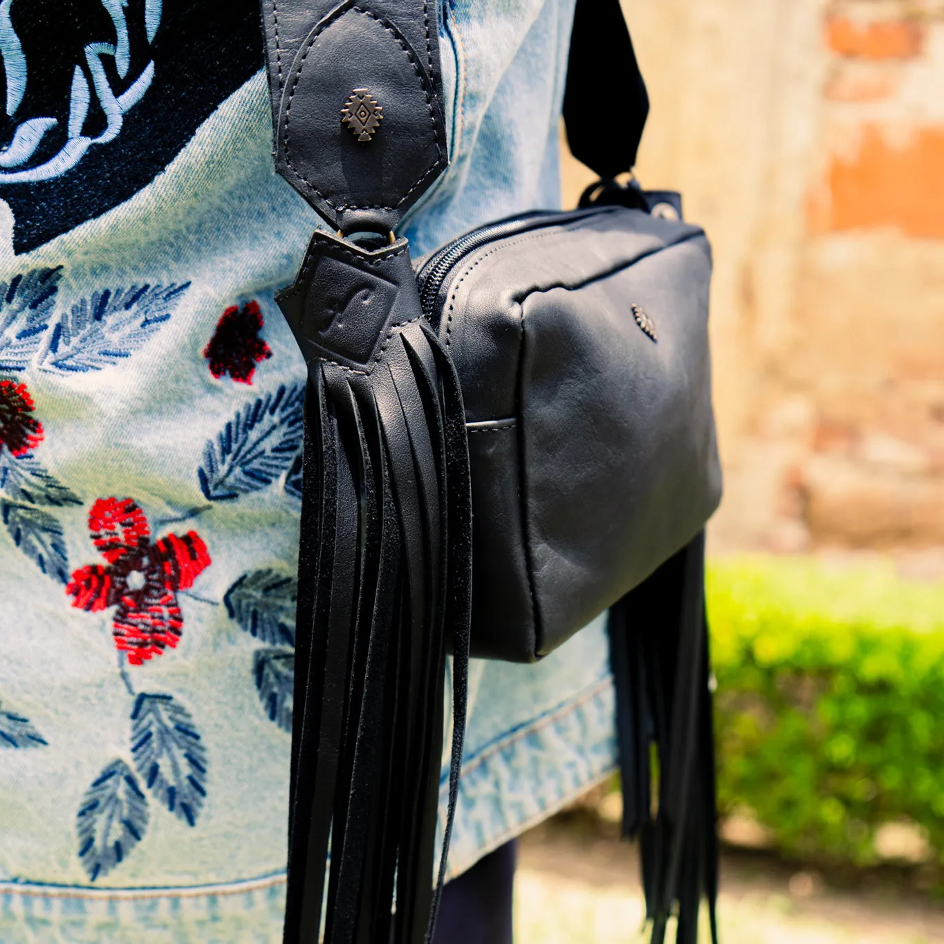WANDER CROSSBODY BAG   STRAP SET - FULL LEATHER - BLACK
