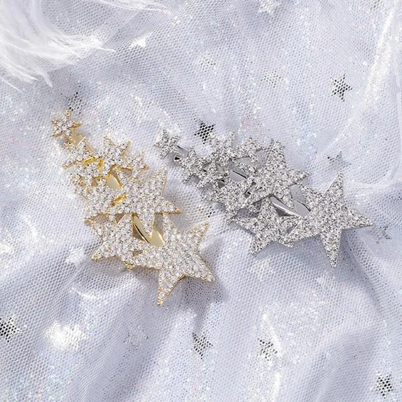 Zirzon Rhinestone Five-Star Hair Clips