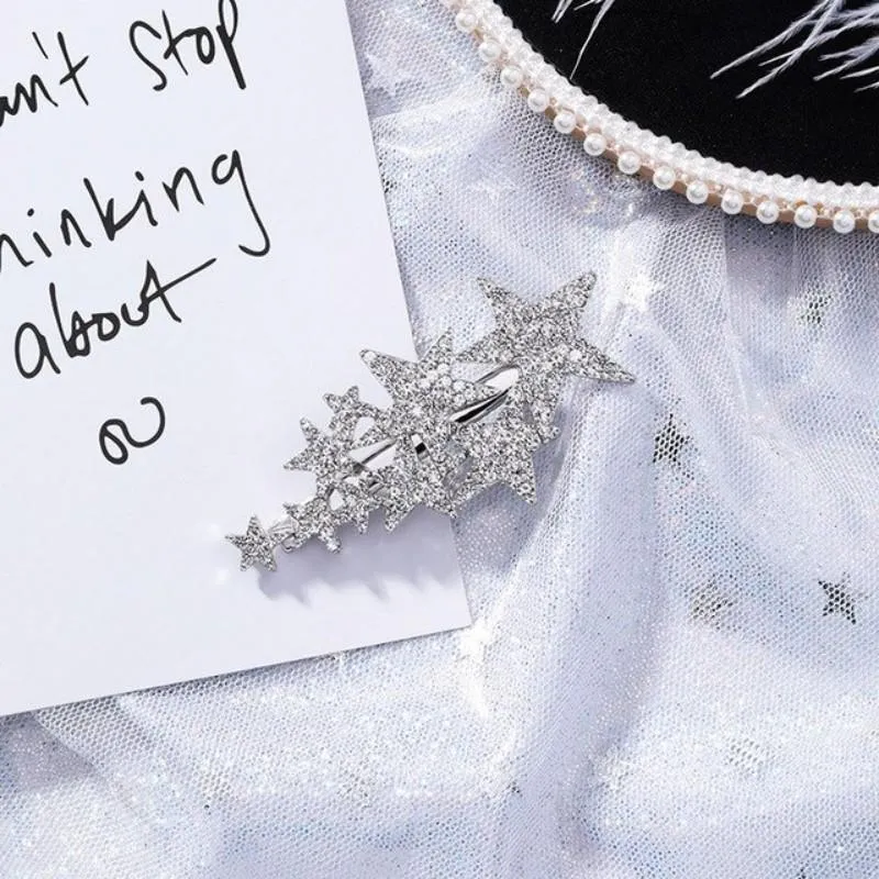 Zirzon Rhinestone Five-Star Hair Clips